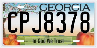 GA license plate CPJ8378