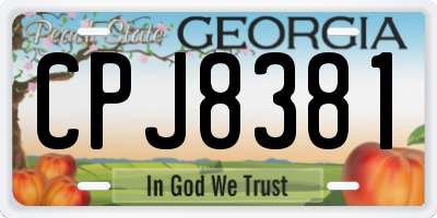 GA license plate CPJ8381