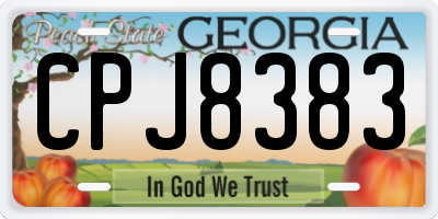 GA license plate CPJ8383