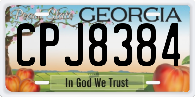 GA license plate CPJ8384