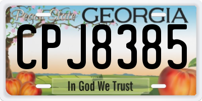 GA license plate CPJ8385