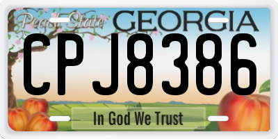 GA license plate CPJ8386