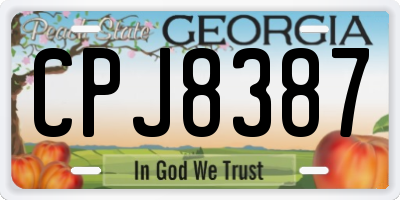 GA license plate CPJ8387