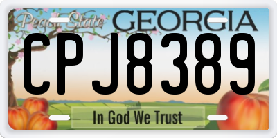 GA license plate CPJ8389