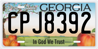 GA license plate CPJ8392