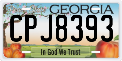 GA license plate CPJ8393