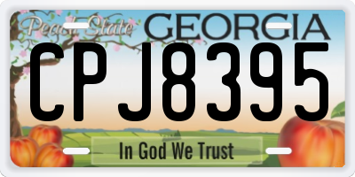 GA license plate CPJ8395