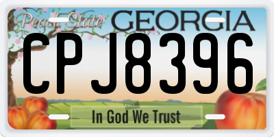 GA license plate CPJ8396