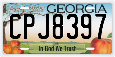GA license plate CPJ8397