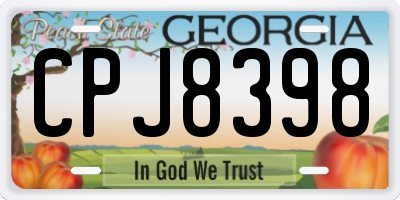 GA license plate CPJ8398