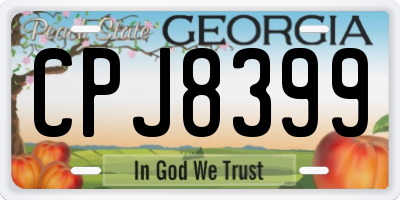 GA license plate CPJ8399