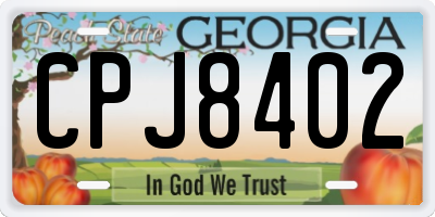 GA license plate CPJ8402