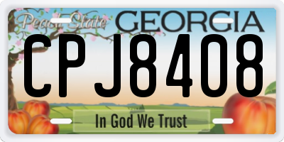 GA license plate CPJ8408