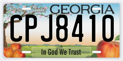 GA license plate CPJ8410