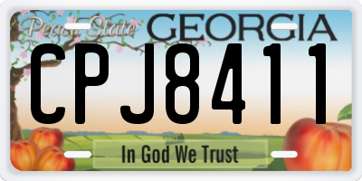 GA license plate CPJ8411