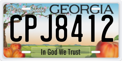 GA license plate CPJ8412
