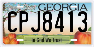 GA license plate CPJ8413