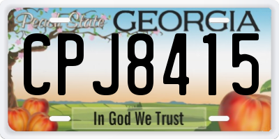 GA license plate CPJ8415