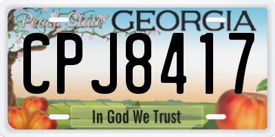 GA license plate CPJ8417