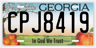 GA license plate CPJ8419