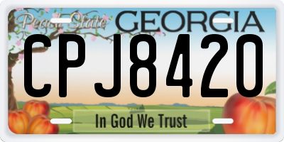 GA license plate CPJ8420