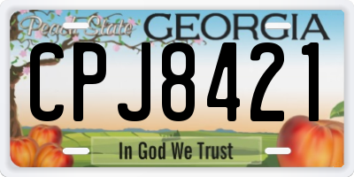GA license plate CPJ8421