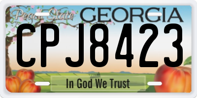GA license plate CPJ8423