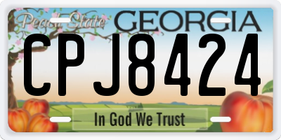 GA license plate CPJ8424