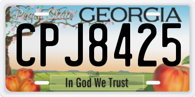 GA license plate CPJ8425