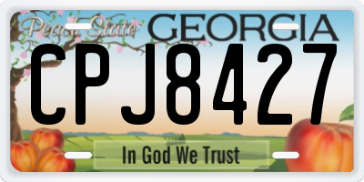 GA license plate CPJ8427