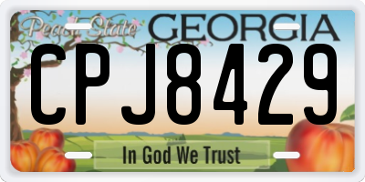 GA license plate CPJ8429