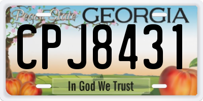 GA license plate CPJ8431
