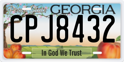 GA license plate CPJ8432