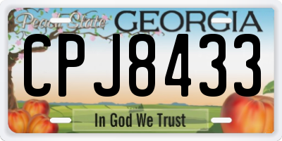 GA license plate CPJ8433