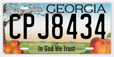 GA license plate CPJ8434