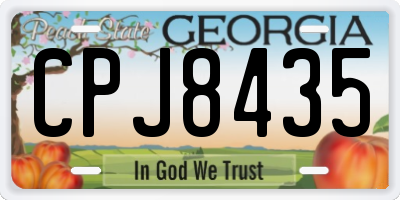 GA license plate CPJ8435