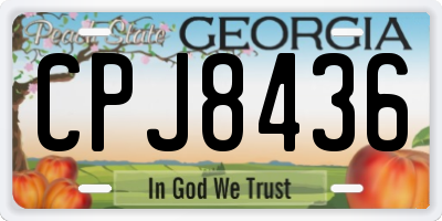GA license plate CPJ8436