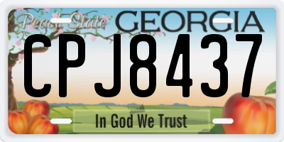 GA license plate CPJ8437