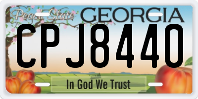 GA license plate CPJ8440