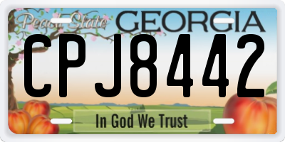 GA license plate CPJ8442