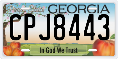 GA license plate CPJ8443