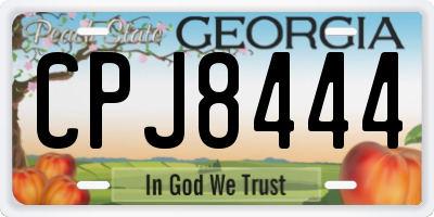 GA license plate CPJ8444