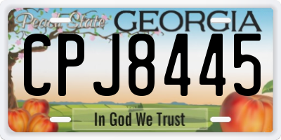 GA license plate CPJ8445