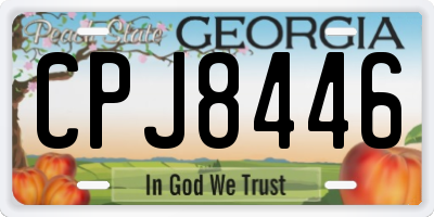 GA license plate CPJ8446