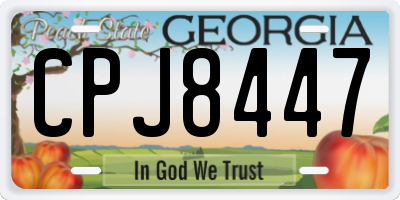 GA license plate CPJ8447