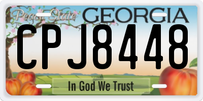 GA license plate CPJ8448