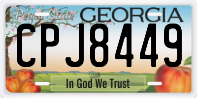 GA license plate CPJ8449