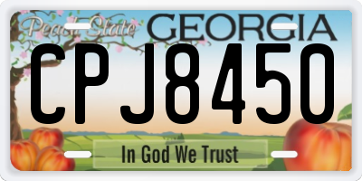 GA license plate CPJ8450