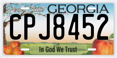 GA license plate CPJ8452