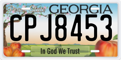 GA license plate CPJ8453